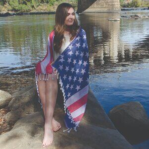 I am Mai USA Flag Turkish Towel